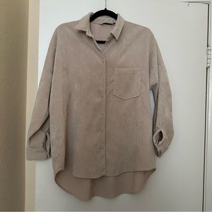 COPY - Zara Corduroy Oversized Button Up Shirt